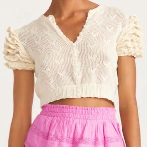 LoveShackFancy Preilla Crop Cardigan
